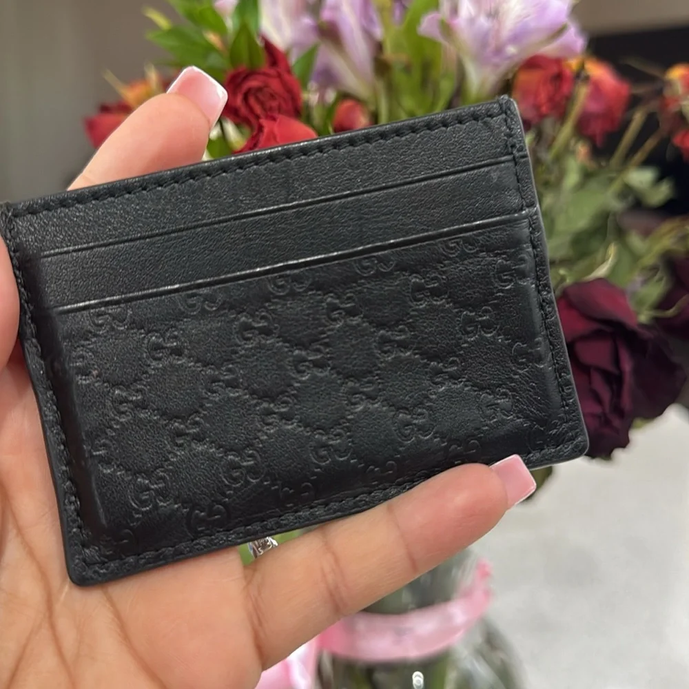 🖤Gucci Leather GG Web Print Cardholder